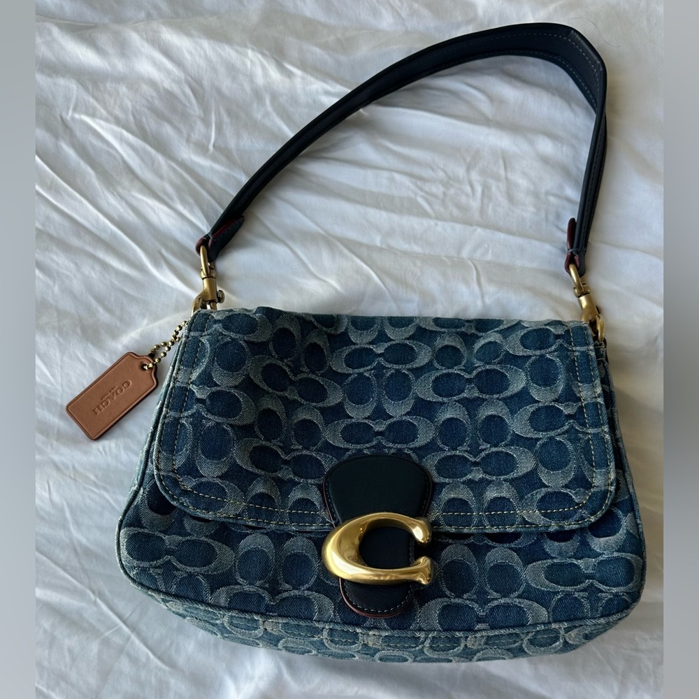 Coach denim logo tabby shoulder bag, just like brand new!